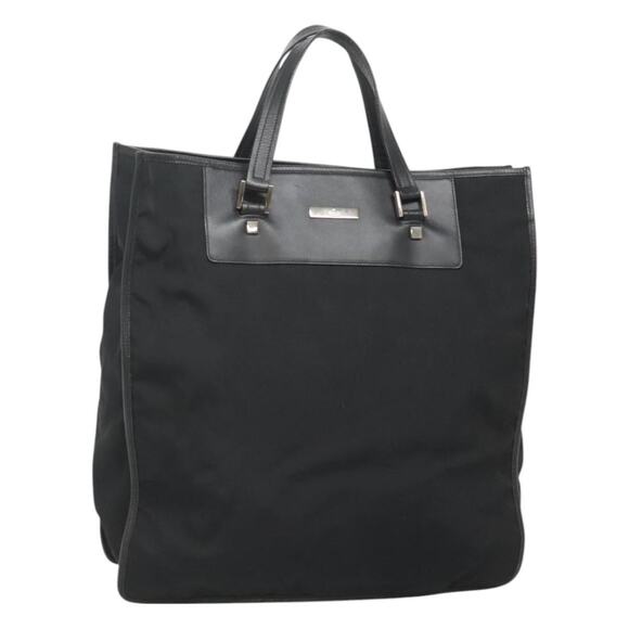 GUCCI Tote Bag Canvas Black Silver - Picture 1 of 16